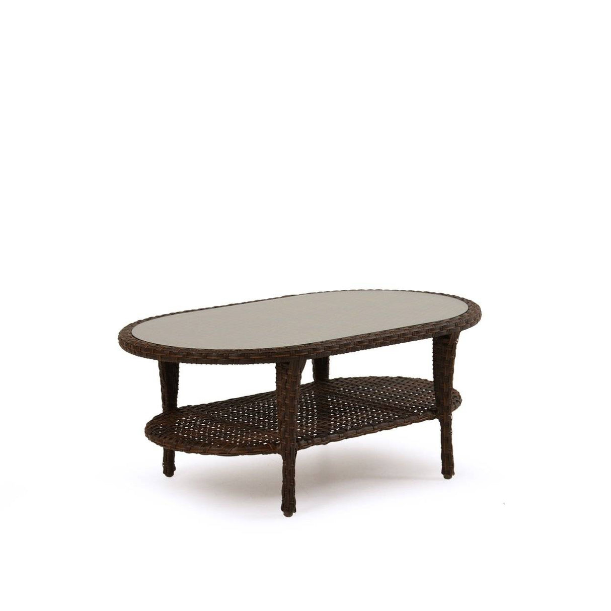 Bandirma Outdoor Wicker Oval Cocktail Table in Tortoise Shell Model 6029GTS