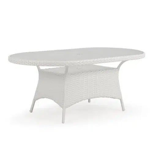 Bandirma Outdoor Wicker 40" x 70" Oval Dining Table in Tortoise Shell Model 6072GTS