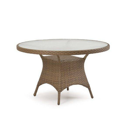 Bandirma Outdoor Wicker 48" Round Dining Table in Tortoise Shell Model 6048GTS