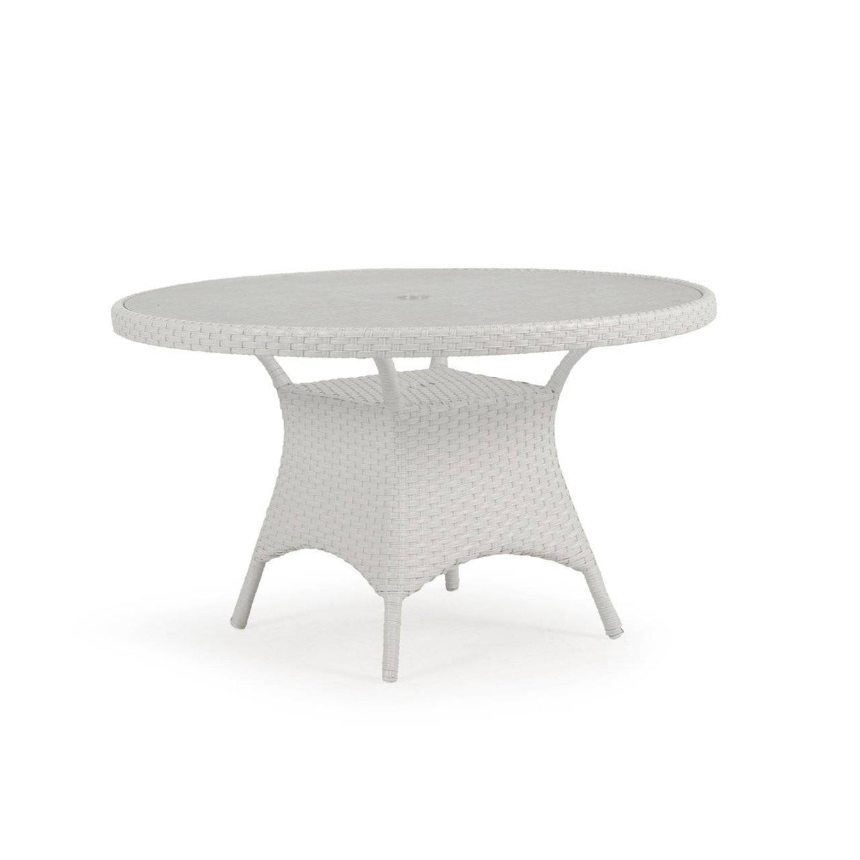 Bandirma Outdoor Wicker 48" Round Dining Table in Sugar Sand Model 6048GSGS