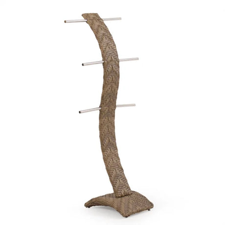 Bandirma Outdoor Wicker Towel Tree in Tortoise Shell Model 6013TS