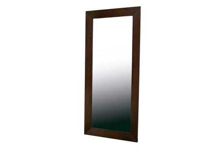 Doniea Dark Brown Wood Frame Modern Mirror by Wicker Fair
