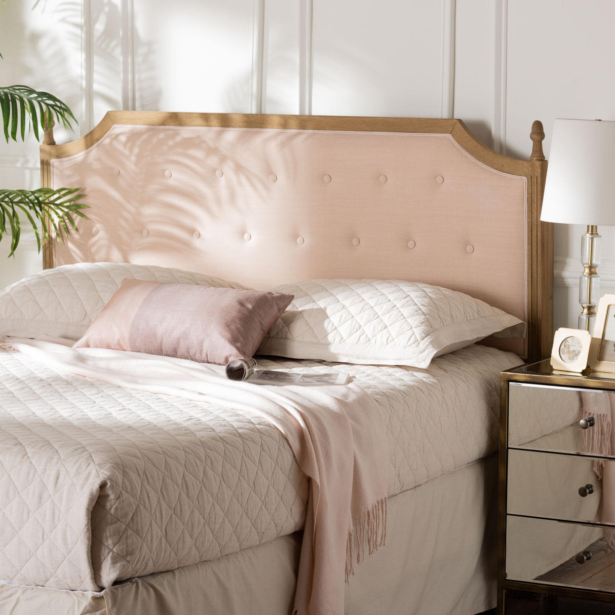 Lourdes Upholstered Queen Headboard by Wicker Fair