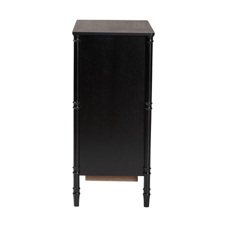 Marisela Black Wood Chest of Drawers by Wicker Fair