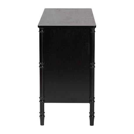 Marisela Black Wood Dresser with Drawers by Wicker Fair