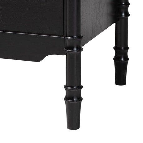 Marisela Black Wood Dresser with Drawers by Wicker Fair