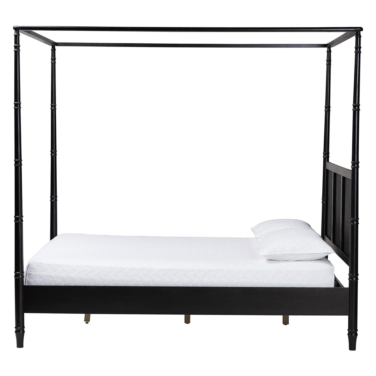 Marisela Canopy Bed with Synthetic Rattan Headboard by Wicker Fair