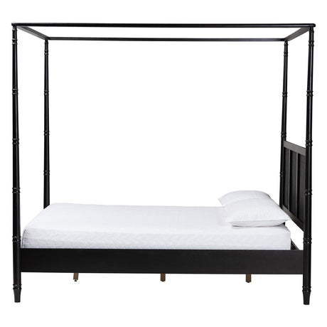 Marisela Canopy Bed with Synthetic Rattan Headboard by Wicker Fair