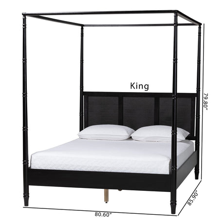 Marisela Canopy Bed with Synthetic Rattan Headboard by Wicker Fair
