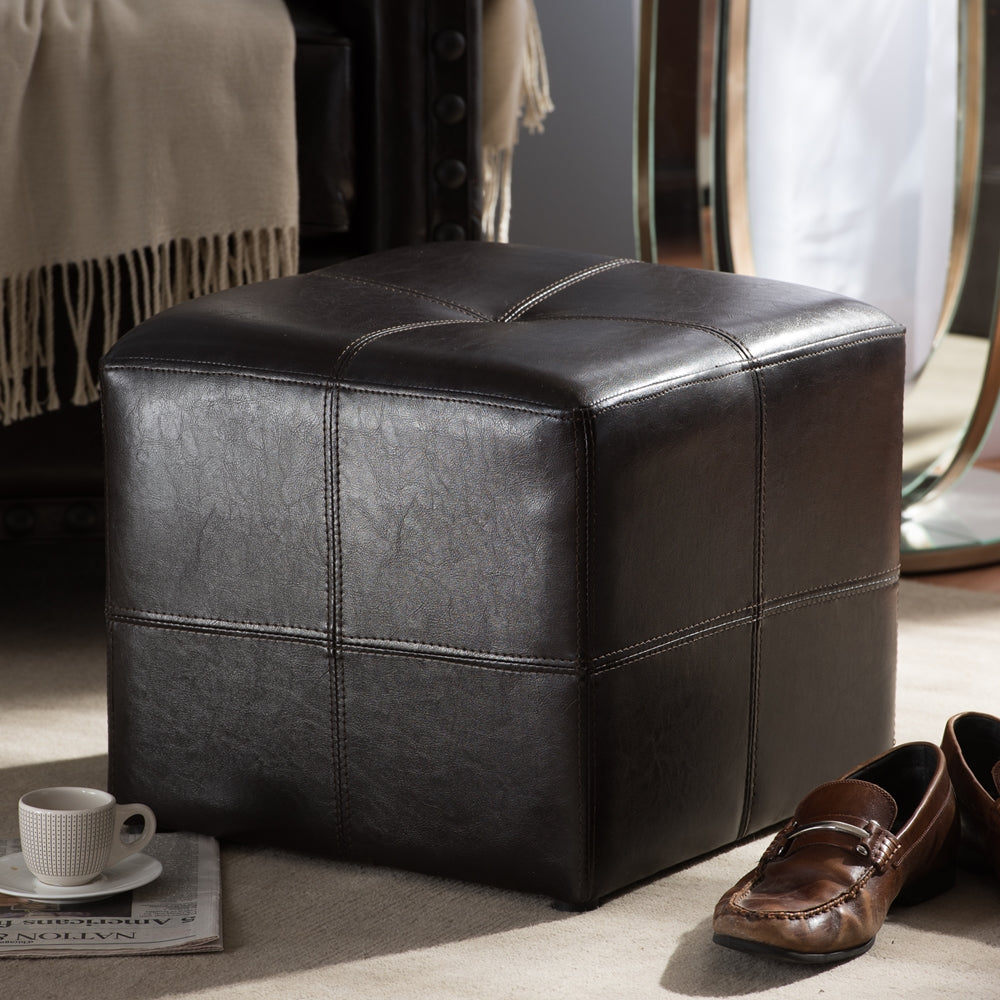 Nox Dark Brown Ottoman by Wicker Fair
