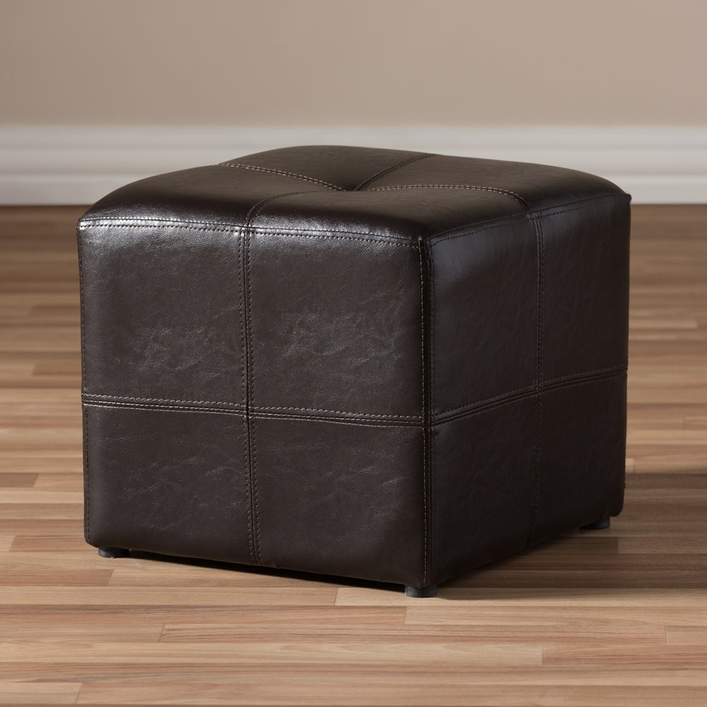Nox Dark Brown Ottoman by Wicker Fair