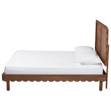 Orianthe Scalloped Platform Bed with Woven Rattan Headboard by Wicker Fair