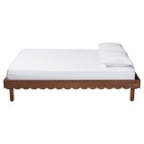 Orianthe Wood Platform Bed Frame with Scalloped Edge Design by Wicker Fair