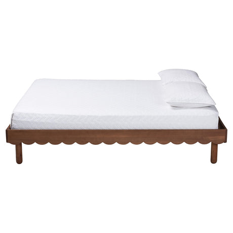 Orianthe Wood Platform Bed Frame with Scalloped Edge Design by Wicker Fair