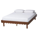 Orianthe Wood Platform Bed Frame with Scalloped Edge Design by Wicker Fair