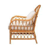 Beachcomber Wicker Fair Rattan Lounge Chair with Cushions