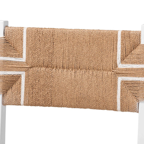 Wicker Fair Beachside (Set of 2) Rattan and White Wood Barstools