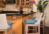 Belize Rattan and Wicker Barstool and Counterstool Model BLZ003 from Alexander and Sheriden with Cushions Made in USA