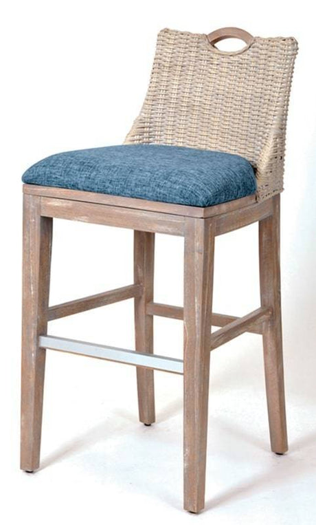 Belize Rattan and Wicker Barstool and Counterstool Model BLZ003 from Alexander and Sheriden with Cushions Made in USA
