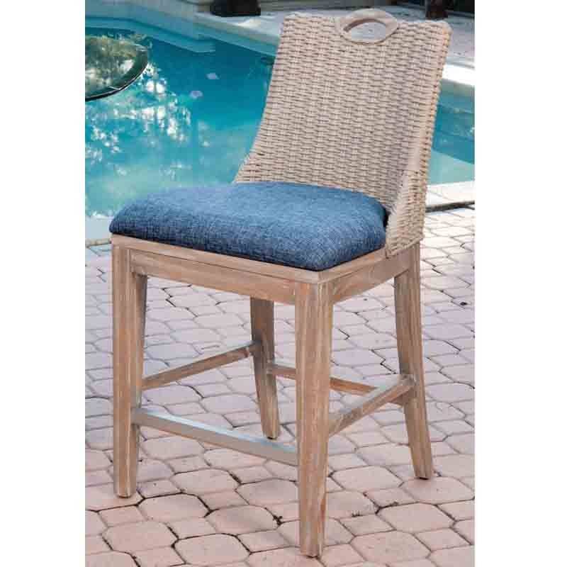 Belize Rattan and Wicker Barstool and Counterstool Model BLZ003 from Alexander and Sheriden with Cushions Made in USA