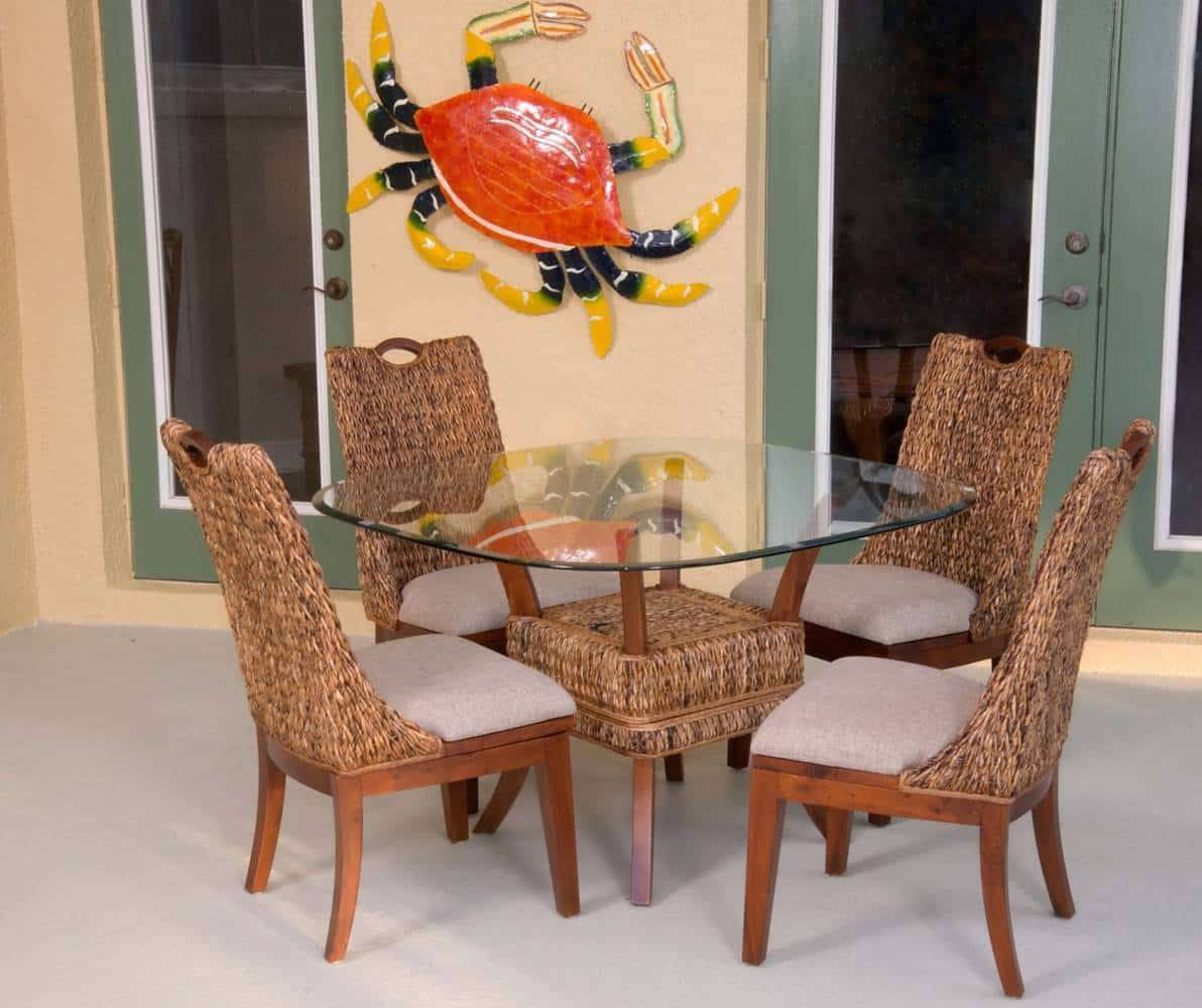 Belize Rattan and Wicker Dining Chair Model BLZ001 from Alexander and Sheriden with Cushions Made in USA