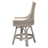 Moors Swivel Rattan Counter Stool with Cushion by Wicker Fair