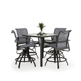 Big Falls Outdoor 5 Piece Sling Counter Set with Glass Top Model Big-Falls-Sling-5PC-Counter-Glass