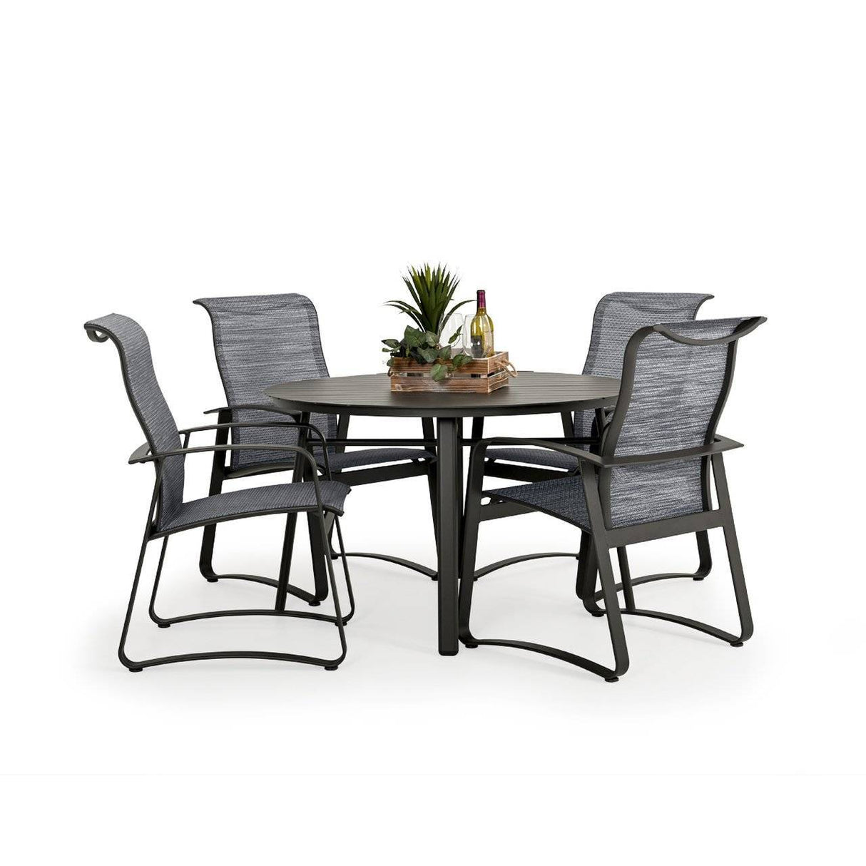 Big Falls Outdoor 5 Piece Sling Dining Set with Aluminum Top Model Big-Falls-Sling-5PC-Dining-Aluminum