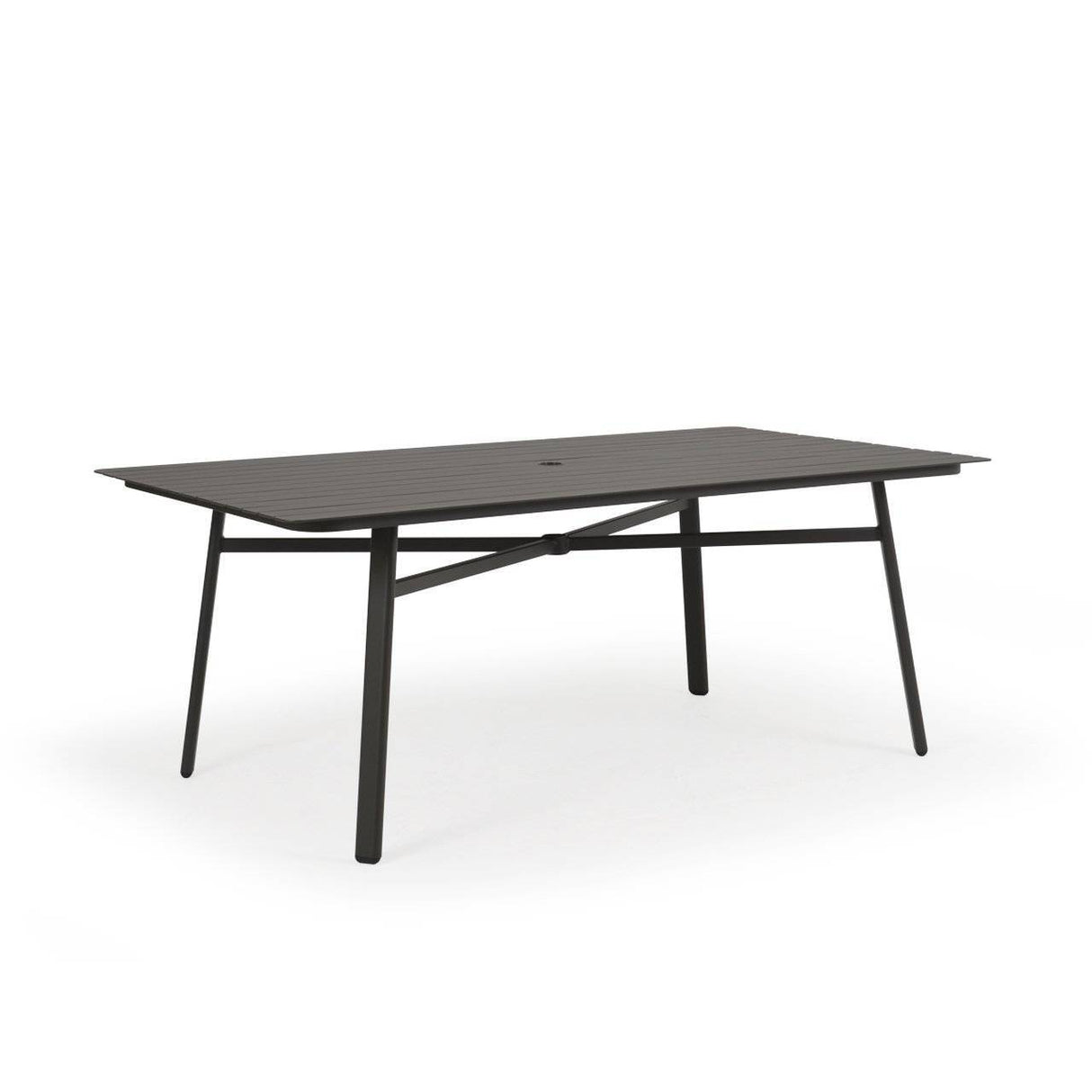 Big Falls Outdoor Rectangle Aluminum Slat Top Dining Table in Charcoal Model 031846SLUCHA