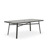 Big Falls Outdoor Rectangle Glass Top Dining Table in Charcoal Model 031846GLUCHA