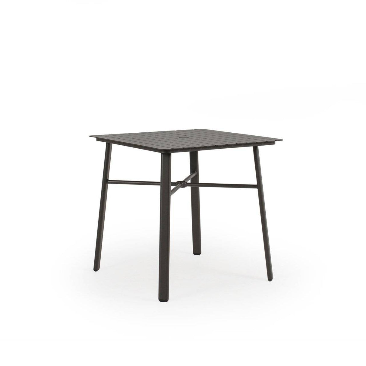Big Falls Outdoor Square Aluminum Slat Top Counter Height Table in Charcoal Model 031852SLUCHA