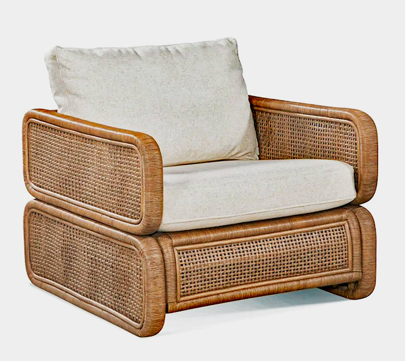 Bonnie Rattan Chair with Deep Seating Comfort by Braxton Culler