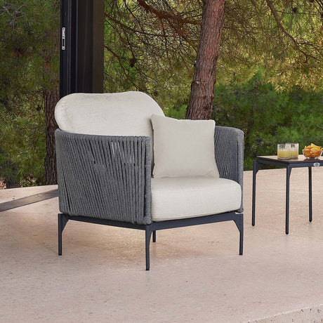 Boston Outdoor Armchair with Sunbrella Cushion Model 24151-LGFRD-CUSH by Skyline Design