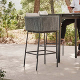 Boston Outdoor Barstool with Sunbrella Cushion Model 24161-LGFRD-CUSH by Skyline Design