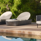 Boston Outdoor Chaise Lounger with Sunbrella Cushion Model 24163-LGFRD-CUSH by Skyline Design