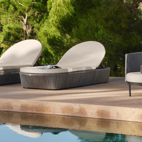Boston Outdoor Chaise Lounger with Sunbrella Cushion Model 24163-LGFRD-CUSH by Skyline Design