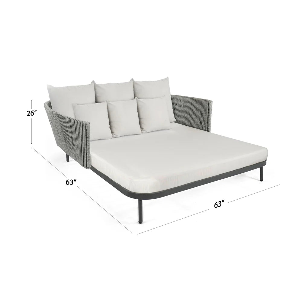 Boston Outdoor Daybed with Sunbrella Cushion Model 24166-LGFRD-CUSH by Skyline Design
