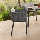 Boston Outdoor Dining Armchair with Sunbrella Cushion Model 24157-LGFRD-CUSH by Skyline Design