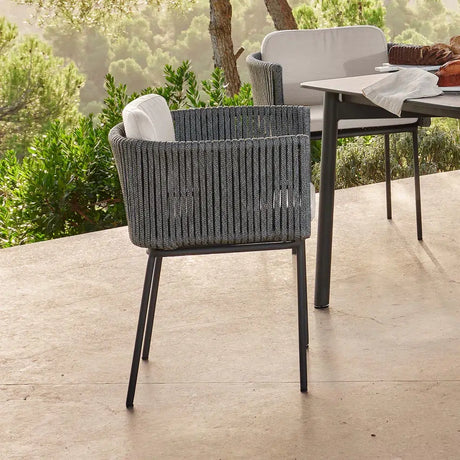 Boston Outdoor Dining Armchair with Sunbrella Cushion Model 24157-LGFRD-CUSH by Skyline Design