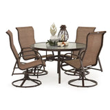 Boston Harbor Outdoor 5 Piece Swivel Rocker Sling Dining Set Model Boston-Harbor-5PC-Swivel
