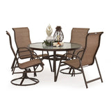 Boston Harbor Outdoor Mixed 5 Piece Sling Dining Set Model Boston-Harbor-5PC-Mixed
