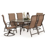 Boston Harbor Outdoor Mixed 7 Piece Sling Dining Set Model Boston-Harbor-7PC-Mixed
