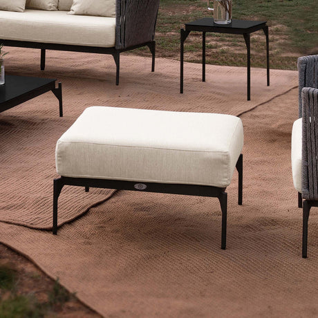 Boston Outdoor Ottoman with Sunbrella Cushion Model 24156-CMA-CUSH by Skyline Design