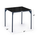 Boston Outdoor Side Table with Glass Model 24155-CMA-GL by Skyline Design