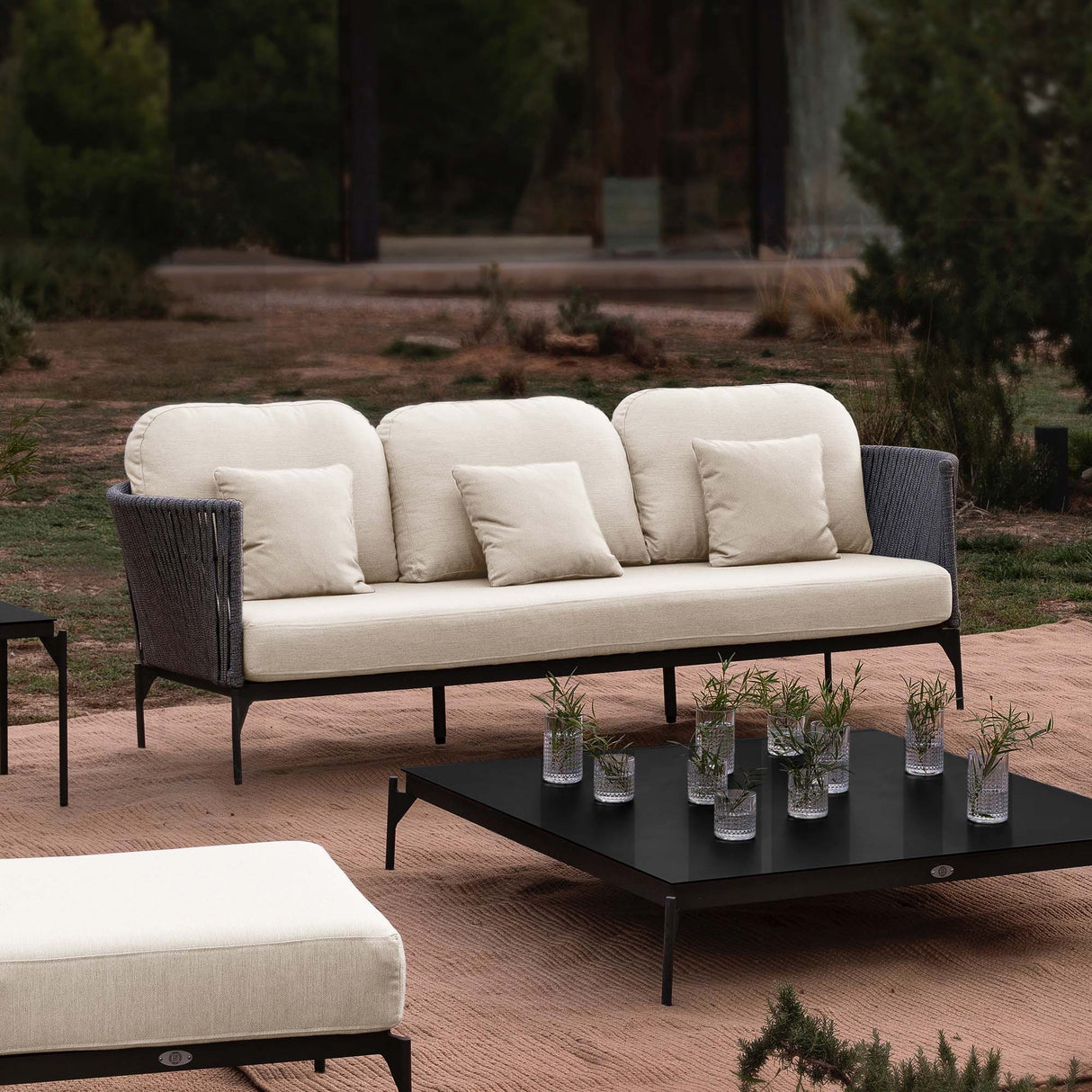 Boston Outdoor Sofa with Sunbrella Cushion Model 24153-LGFRD-CUSH by Skyline Design