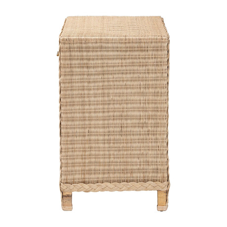 Ranica Japandi Sun Bleached Rattan 2-Drawer Console Table by Wicker Fair