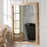 Ranica Japandi Sun Bleached Rattan Wall Mirror by Wicker Fair