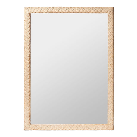 Ranica Japandi Sun Bleached Rattan Wall Mirror by Wicker Fair