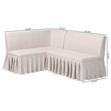 Bryna 2-Piece Fabric Upholstered Dining Nook Bench Set by Wicker Fair
