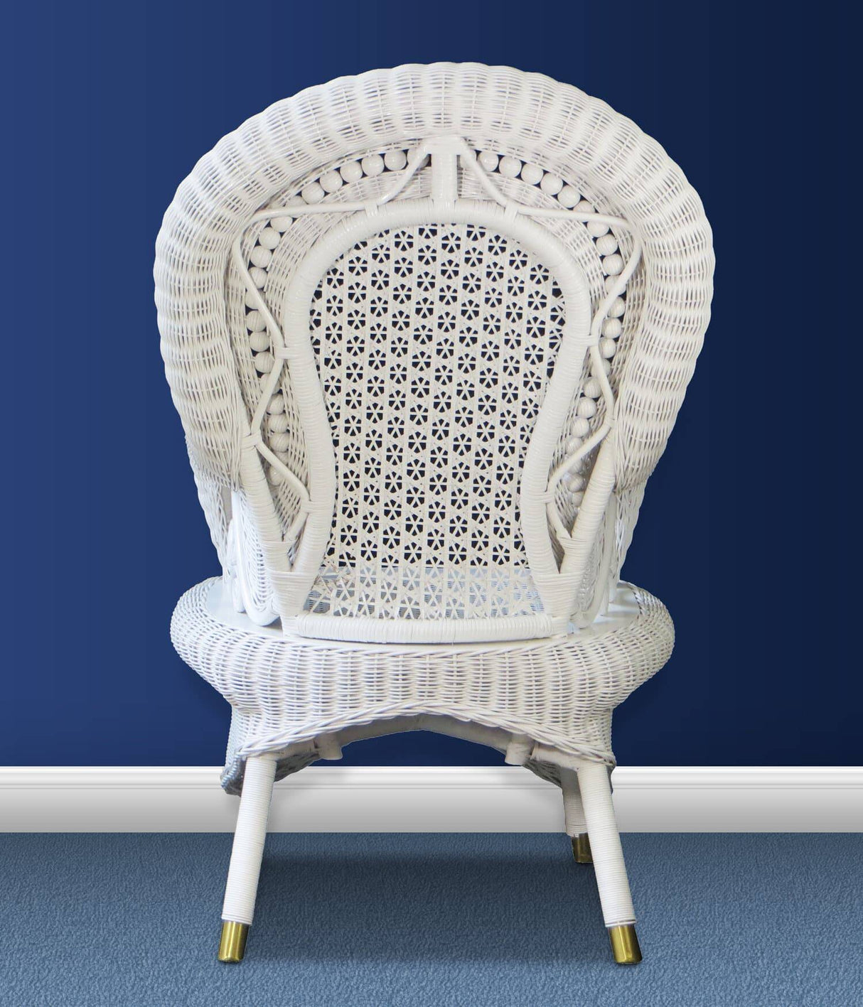 Country White Arm Chair with Cushion Model CACAC from Spice Island Wicker